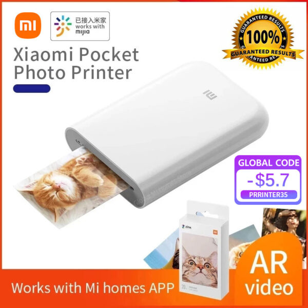 Global Version Xiaomi mijia AR Printer 300dpi Portable Photo Mini Pocket With DIY Share 500mAh picture pocket printer