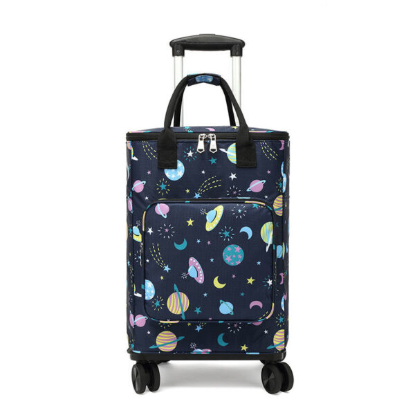 Small cart Foldable Shopping Bag Waterproof Handbag with Wheels Big Capacity Grocery Shopping Cart Rolling Trolley Bag For Women