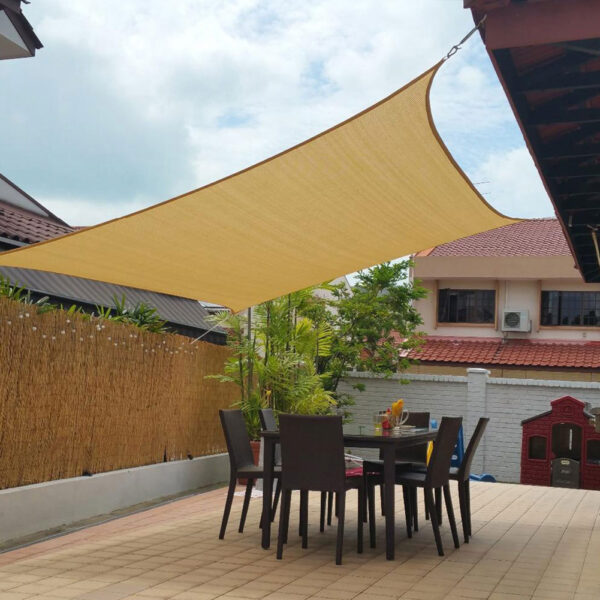Summer Outdoor Waterproof Anti-UV Shade Canvas Oxford Cloth Sunscreen Rain Cover Garden Courtyard Awning Sun Shade Net Garden